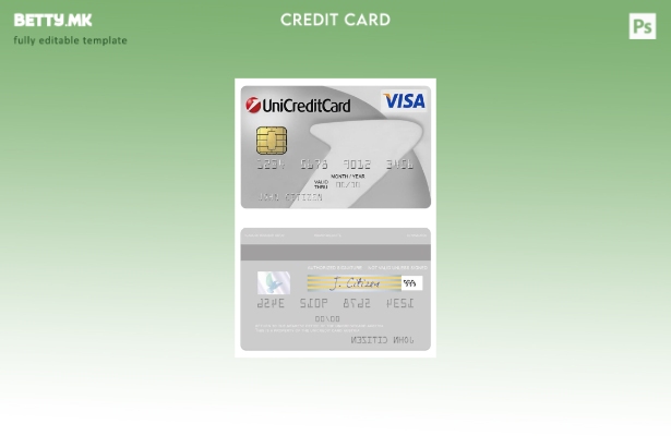 Модерен стил Австрија UniCredit виза Шаблон за класична картичка